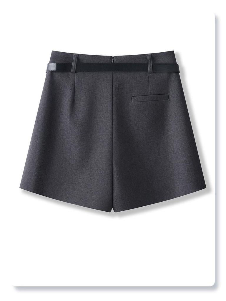 Gray High Waist A-line Midi Skirt: Women's Spring/Autumn 2025 Slimming Temperament Skirt