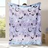 Halloween Flannel Blanket, 3D Printed Anime Ghost Throw Blanket, Skin‑Friendly for Bedroom Sofa, Multiple Size Single Twin King