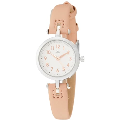 

Fieldwork Analog Watch, I m, Silver with Leather Strap, YM052-2, Women s, Pink