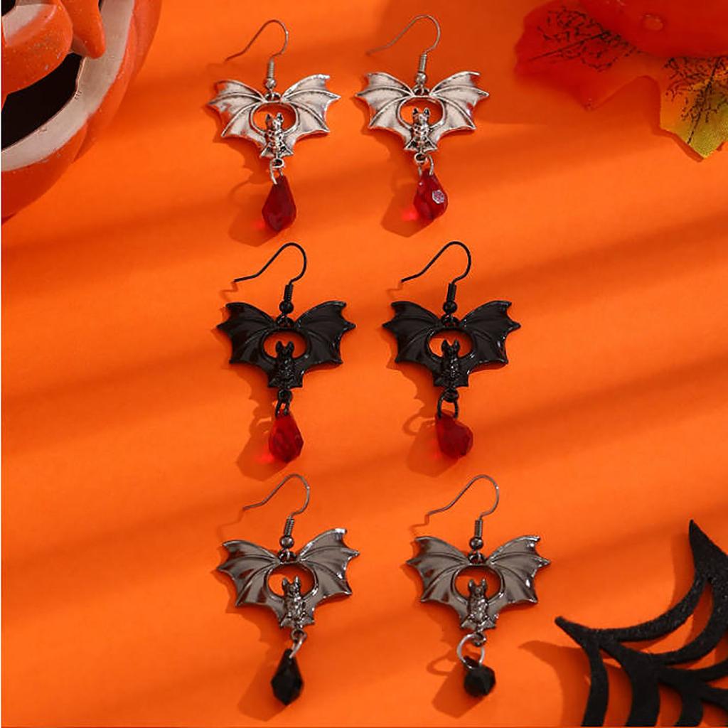 Punk Wind Black Red Crystal  Earrings Mysterious  Jewelry Accessories Halloween Female Jewelry
