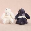 Cute Glasses Poodle Keychain, Fluffy Dog Plush Toy for Bag, Small Stuffed Animal Keyring for Backpack Purse Car Keys Accessories
