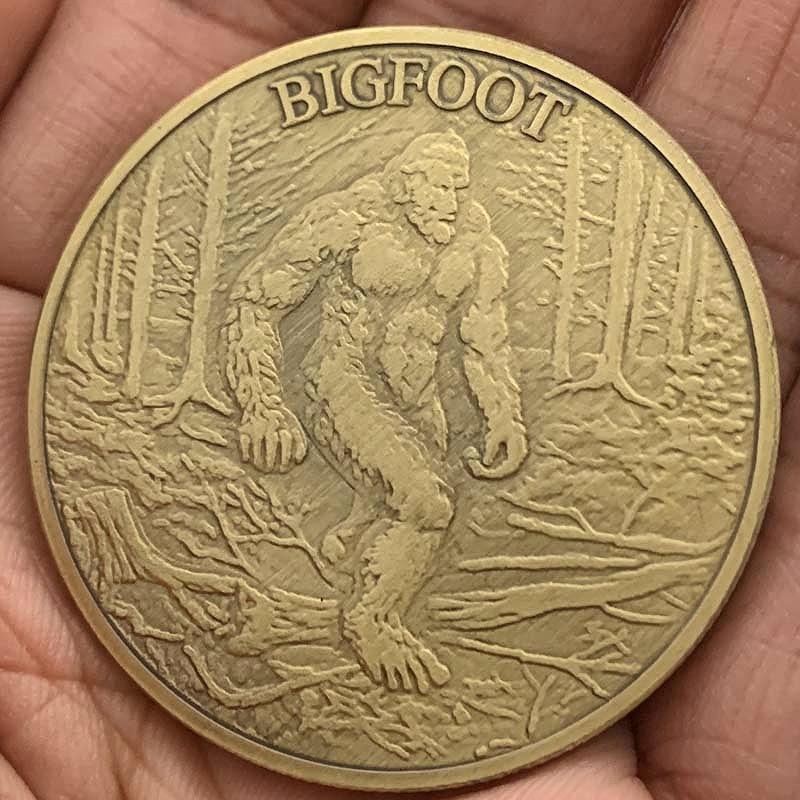 Chimpanzee Bigfoot Forest Plated Bronze Commemorative Medal, Craftsmanship Handcrafted 40mm Compass Coin Commemorative Coin