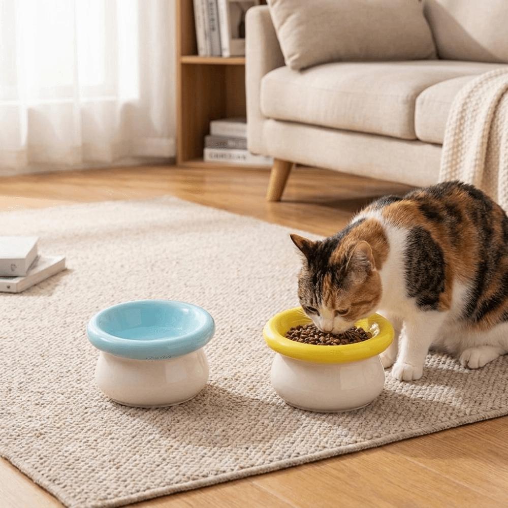 Ceramic Pet High Foot Bowl Large Capacity Dog Food Feeder Pet Drinking Feeder For Dogs Cats