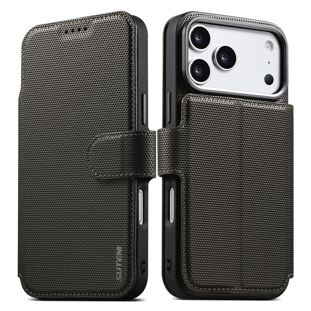 2 in 1 Detachable Flip Cards Solt Cards Solt Magnetic Leather Case for iPhone 17 Pro max 16 15 14 Shockproof For Magsafe Cover