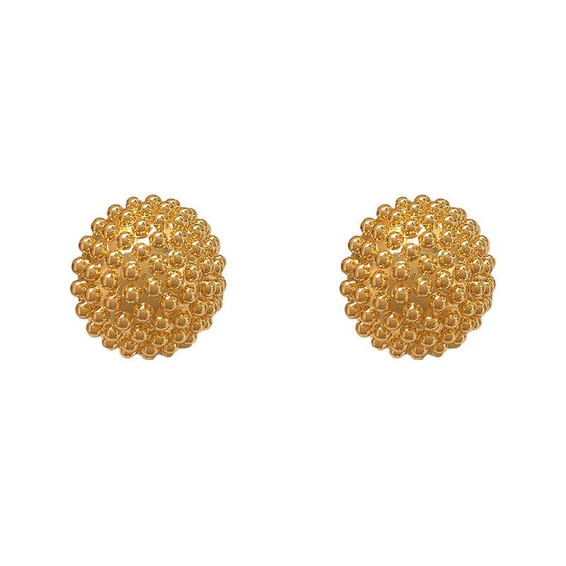 2024 European & American Style Gold-Plated Geometric Stud Earrings: Luxurious & Fashionable Women’s Jewelry
