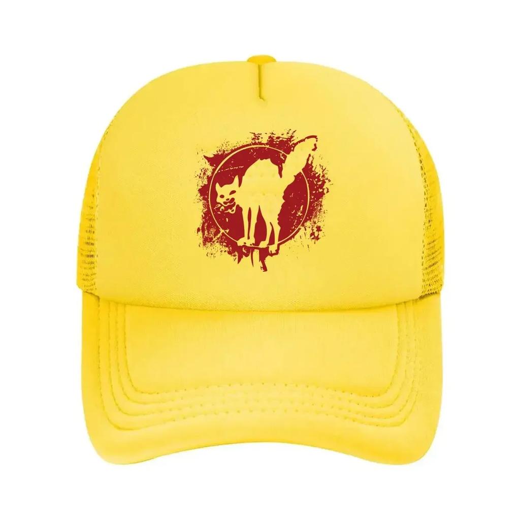 Cat Splatter Artistic - Inspired, Feline Graphic Art Mesh Baseball Cap