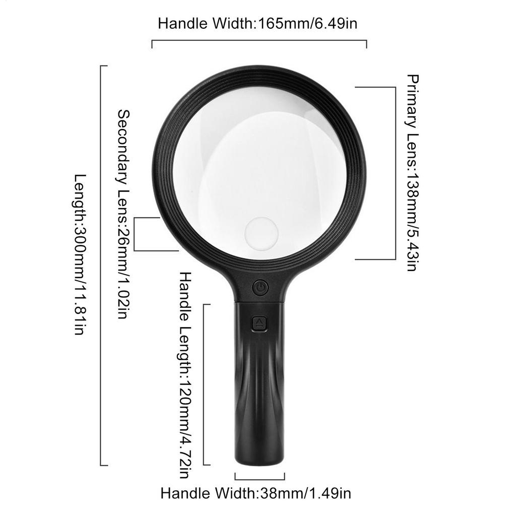 5X/10X Neck Wear Magnifier Rechargeable MagnifyingGlass 30 LED Hands Frees Magnification Glass For Reading Sewing And Crafting