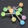 Glow In the Dark Tongue Ring Barbell Piercing with Replacement Balls