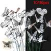 New 10/30pcs 3D Black White Faux Butterfly Garden Stake Flower Vase Decoration Outdoor Garden Patio Decoration Party Decoration
