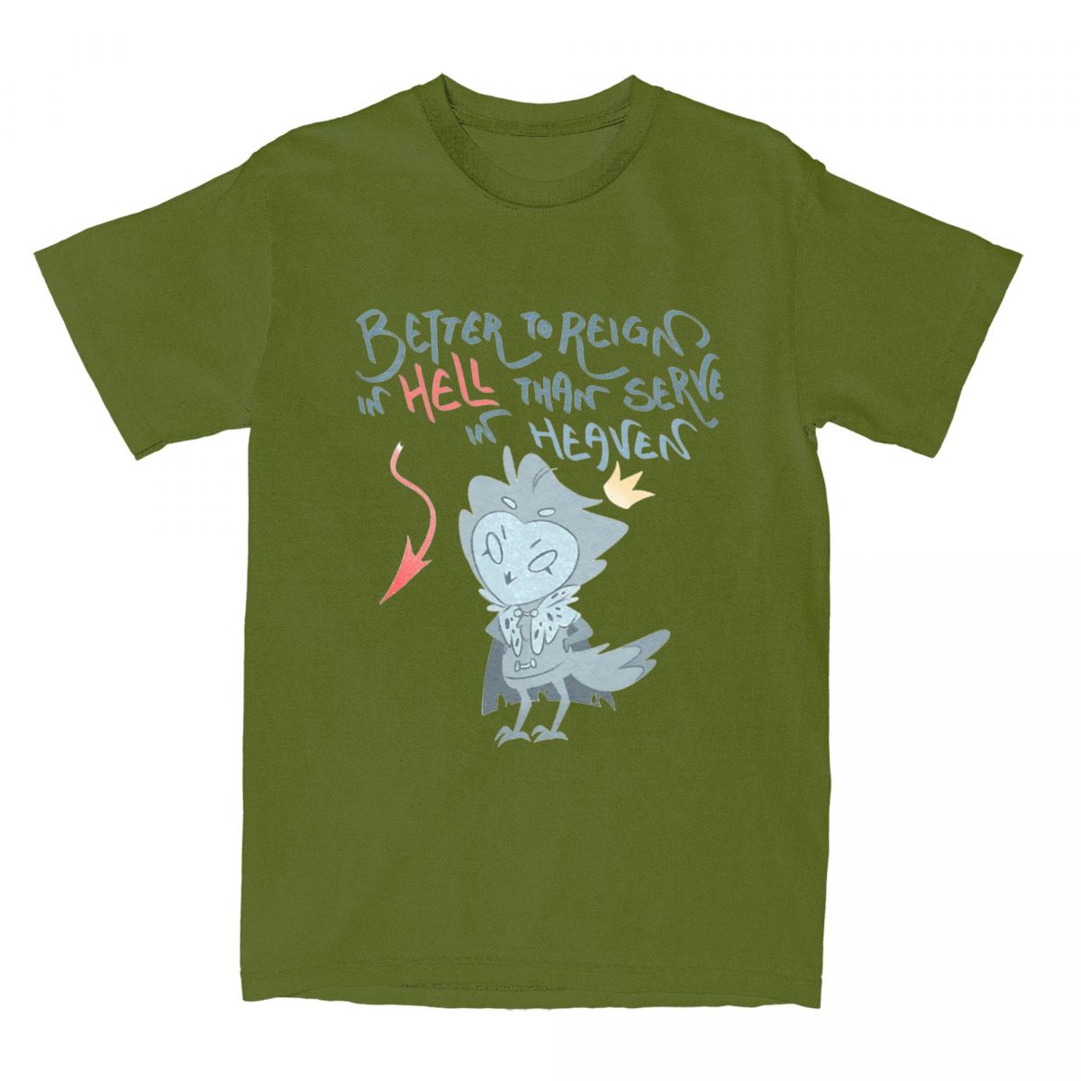 

Casual Helluva Boss Cartoon T-Shirt for Men Crew Neck 100% Cotton T Shirts Chibi Stolas Short Sleeve Tees Plus Size Clothing 4XL