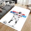 Sports Area Rug, Zinedine Zidane France 10 White Poster, Fan Cave Decor, Non-Slip Mat