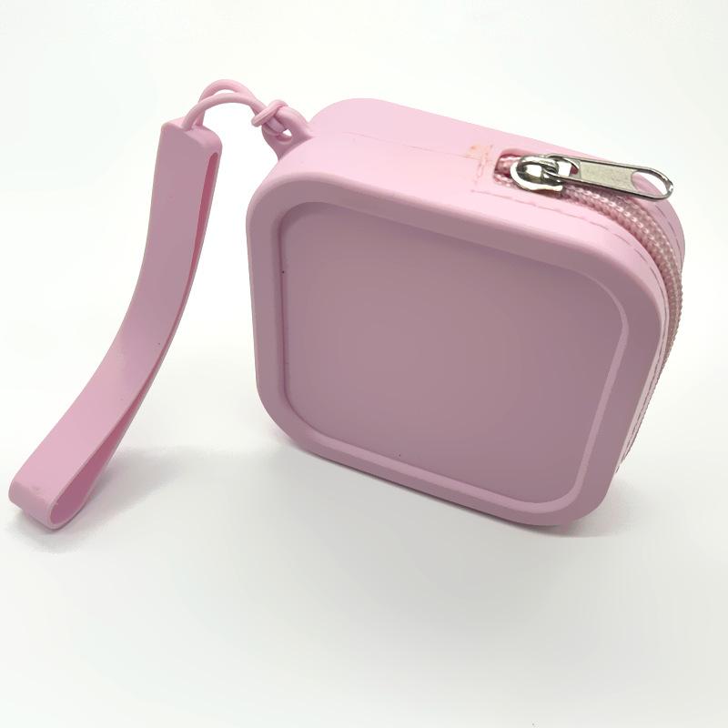 Маленькая квадратная силиконовая сумка розовый