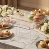 Display Tray with Pedestal Transparent Pastry Display Tray Dessert Platter Modern Cupcake Riser Stable for Bakers