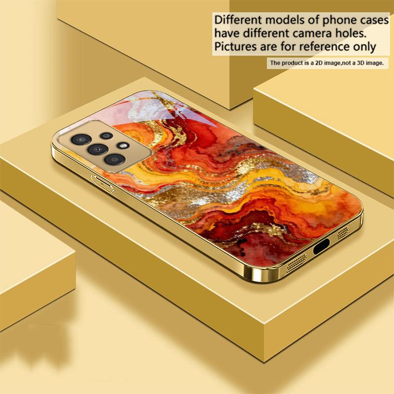 

Golden Starry Light For Samsung A 31 32 A33 A34 35 14 A15 13 16 25 26 50 52 53 54 55 56 70 71 72 73 Golden glass phone case Galaxy A73 5G