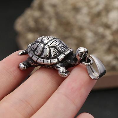 Collier Créatif Petite Tortue pour Hommes Femmes Acier Inoxydable Hip Hop Animal Unique Pendentif Amulette Bijoux Dropshipping