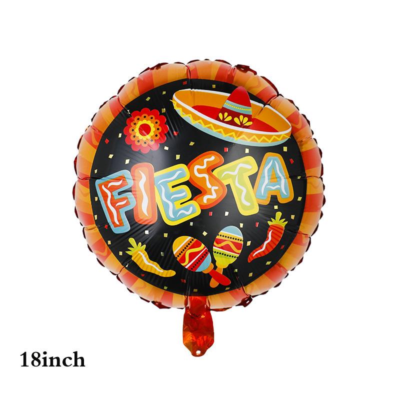 Mexican Carnival Flag Burrito Pitana Aluminum Balloon Cactus Avocado Carnival Party Balloon