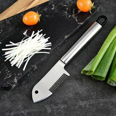 Ergonomik Saplı Paslanmaz Çelik Taze Soğan Doğrayıcı ve Sebze Kesici Paslanmaz Hassas Rendeleme Mutfak Aleti Salata Garnitürü Sote