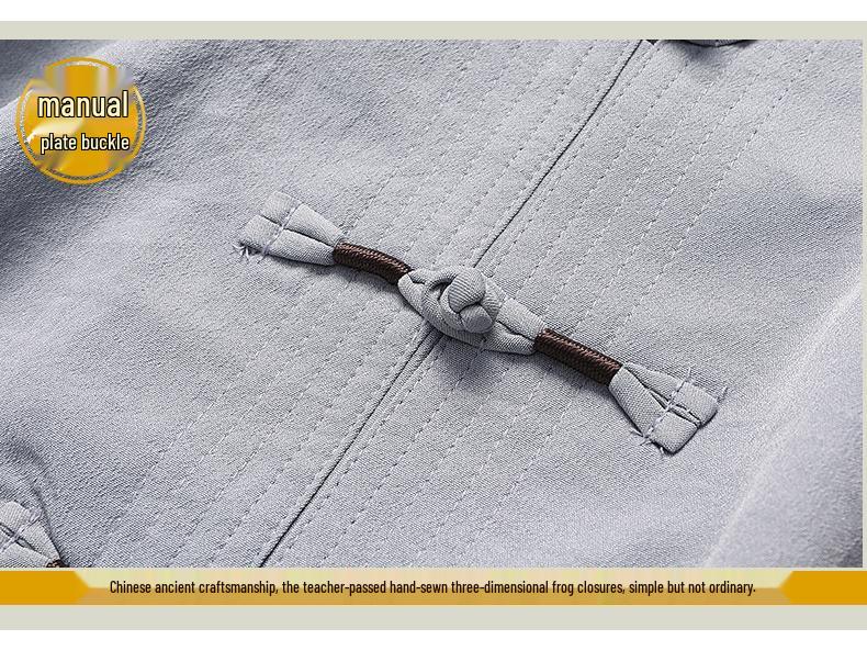 Men's Long-Sleeve Traditional Chinese Tang Suit for Spring/Summer - Ideal for Middle-aged and Elderly Dads and Grandpas, Perfect for Tai Chi.