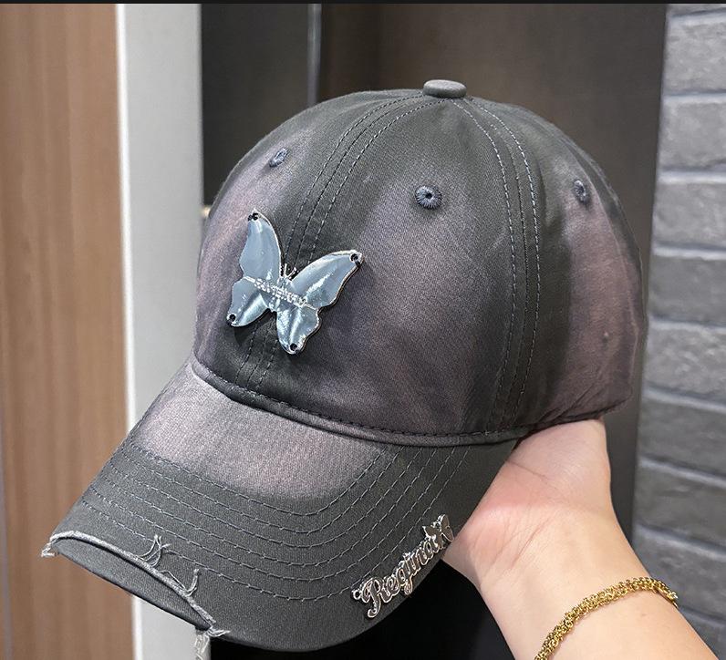Ins Metal Butterfly Baseball Cap Men Women Soft Washed Cotton Snapback Hats Sun Visors Hip Hop Trucker Caps  Casquette