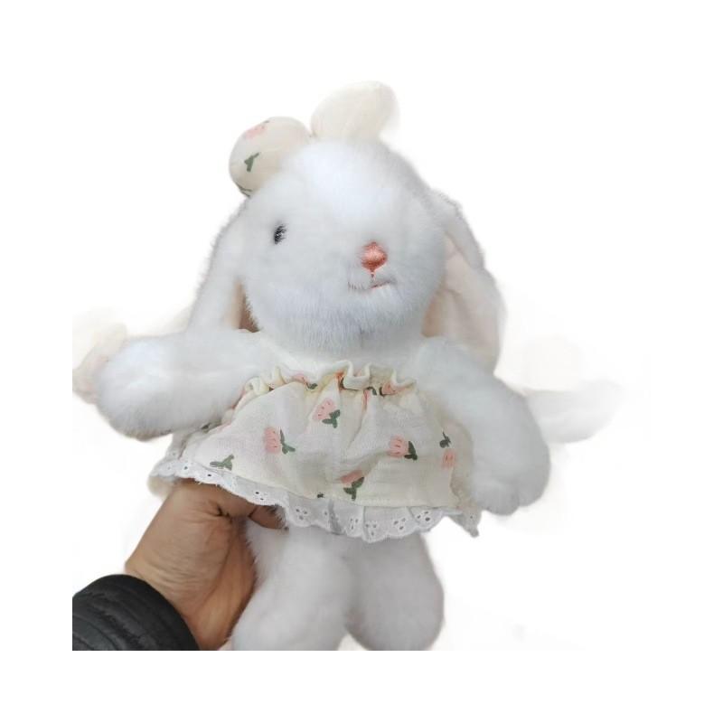 

Plush Bunny Doll With Flower Dress For Kids Birthday And Christmas Gift белый
