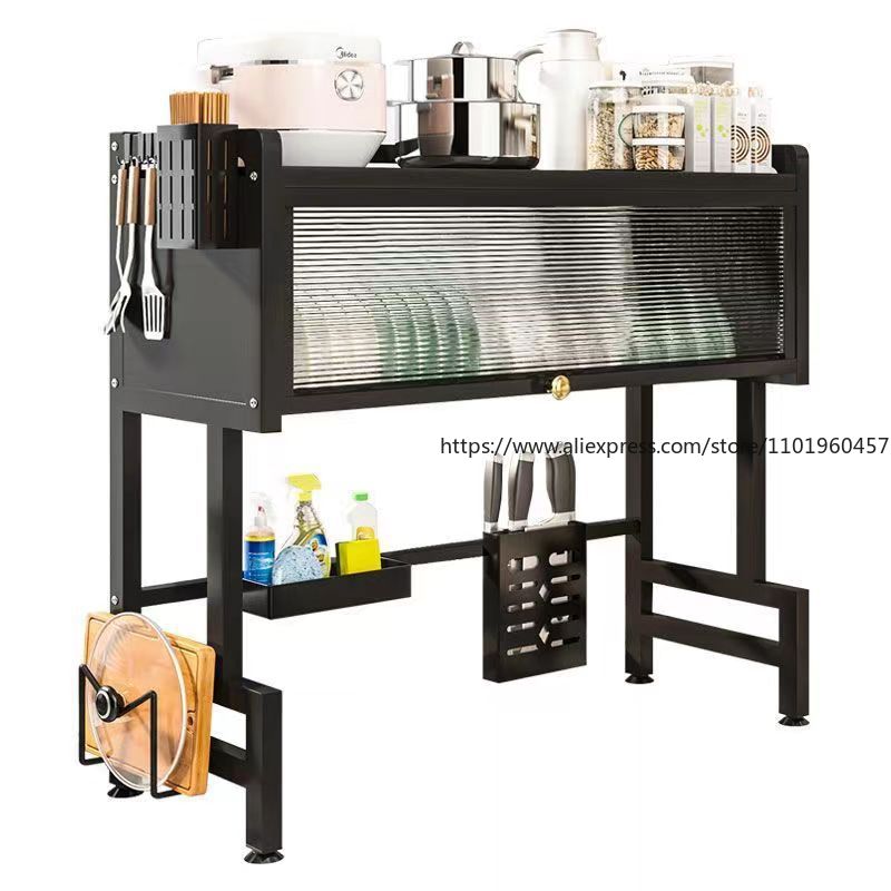 Multi-Functional Kitchen Sink Countertop Organizer Dish Drying Rack with Water Drainage Space-Saving Storage Essential