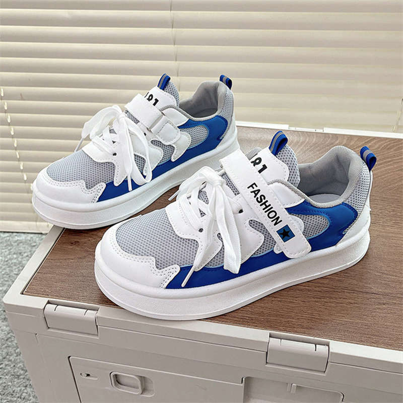 

Маленькие летние кроссовки из сетки на толстой подошве, студенческие универсальные повседневные спортивные кеды 40 синий