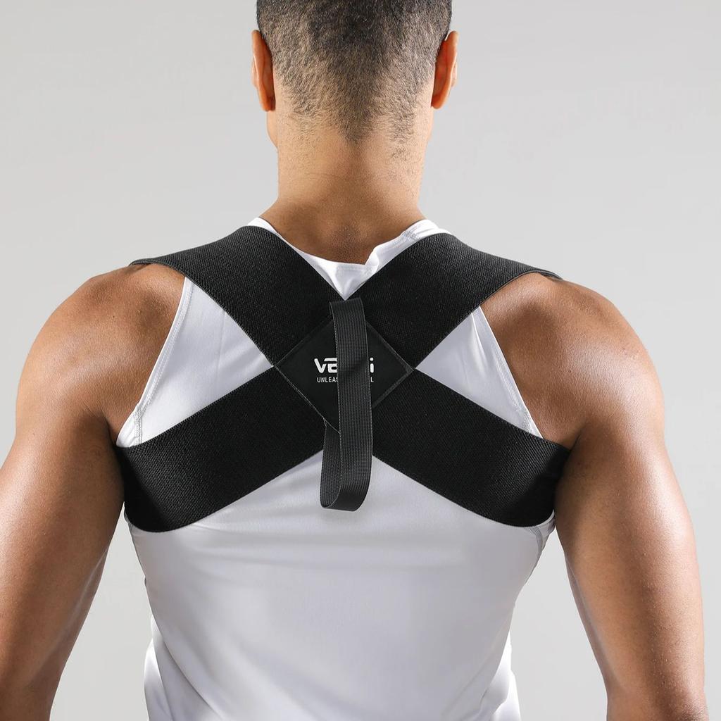 Vbosi Adjustable Posture Corrector Upper Back Support Sporty Shoulder Belt For Men Women