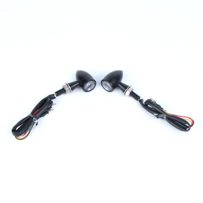 2Pcs Motorcycle LED Round Turn Signals Universal Fit Strong Metal Housing Bright Light Output Suitable for Safe Riding