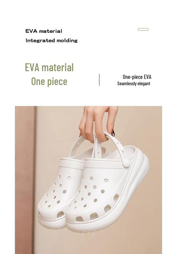 Women's Trendy Non-Slip Odor-Resistant Closed-Toe Summer Crocs with Thick Soles for Casual Outdoor Wear