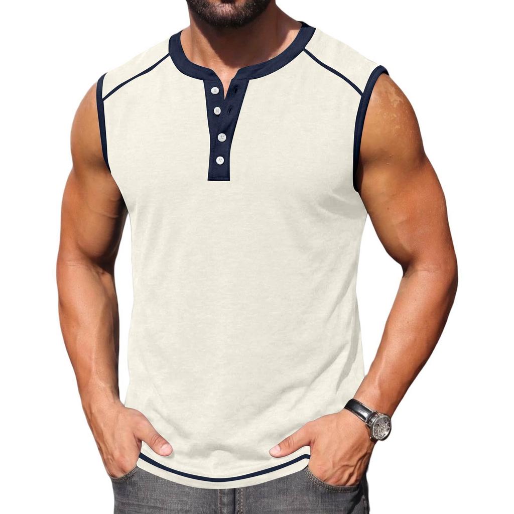 Herren Sommer Tanktop - Ärmelloses Lässiges Sportshirt für Fitnessstudio und Laufen
