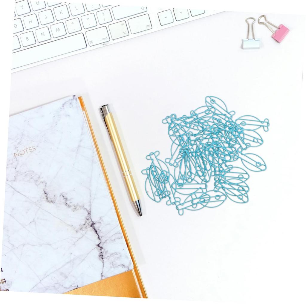NUOBESTY Paper Set of x x Animal Document Stationery Fish-Shaped Clips, Metal, 30, 1.18 0.67 0.08 inches, Blue, Design, Organizer, Office, School,