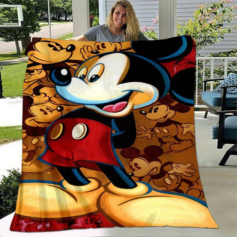 1pc Mickey Printing Blanket - Soft, All-Season Throw for Office Blanket, | Personalized Gift with Adorable Cartoon Design
