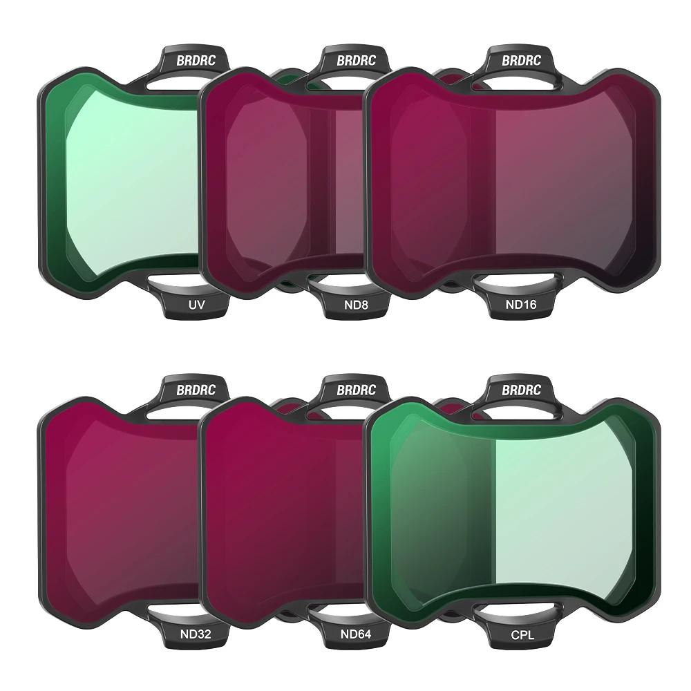 BRDRC Lens Filters Set  for DJI Avata 2 Drone UV/CPL/ND 8 15 32 64 Neutral Density Optical Glass Quick Release Accessories