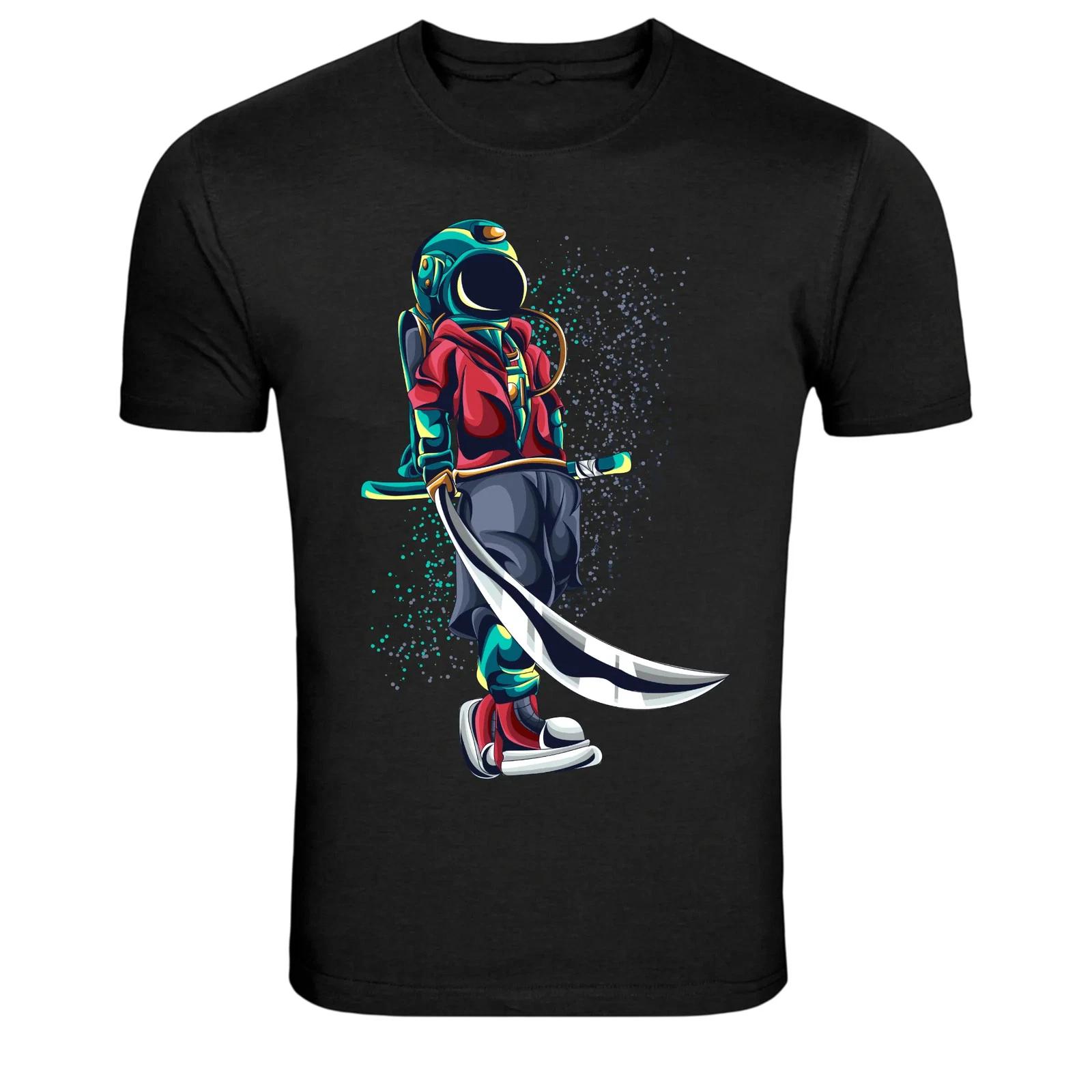 Space Samurai Astronaut Katana Warrior Graphic T Shirt XXL