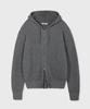 Kiimuir Bulky Texture Knit Zip-Up Hoodie_Dark Gray