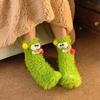 Funny Fuzzy Socks Women Men Fluffy Crew Socks Crazy Cartoon Silly Socks for Home Indoor Wear Sleep Christmas Birthday Gift