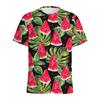 Summer Round Neck 3D Watermelon Pattern Print Top Fashionable Casual Short Sleeved Men's T-shirts