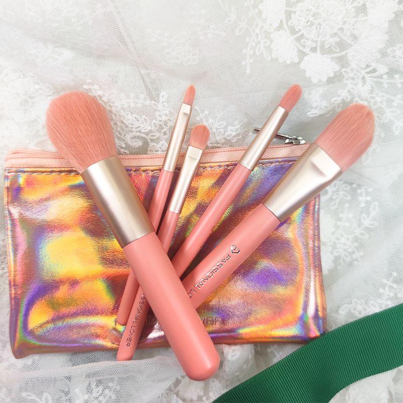 

Passional Lover Makeup Brush Suit Makeup Tools Powder Brush Blush Brush Eye Shadow Lipstick Lip Brush Portable 5 Pack Default