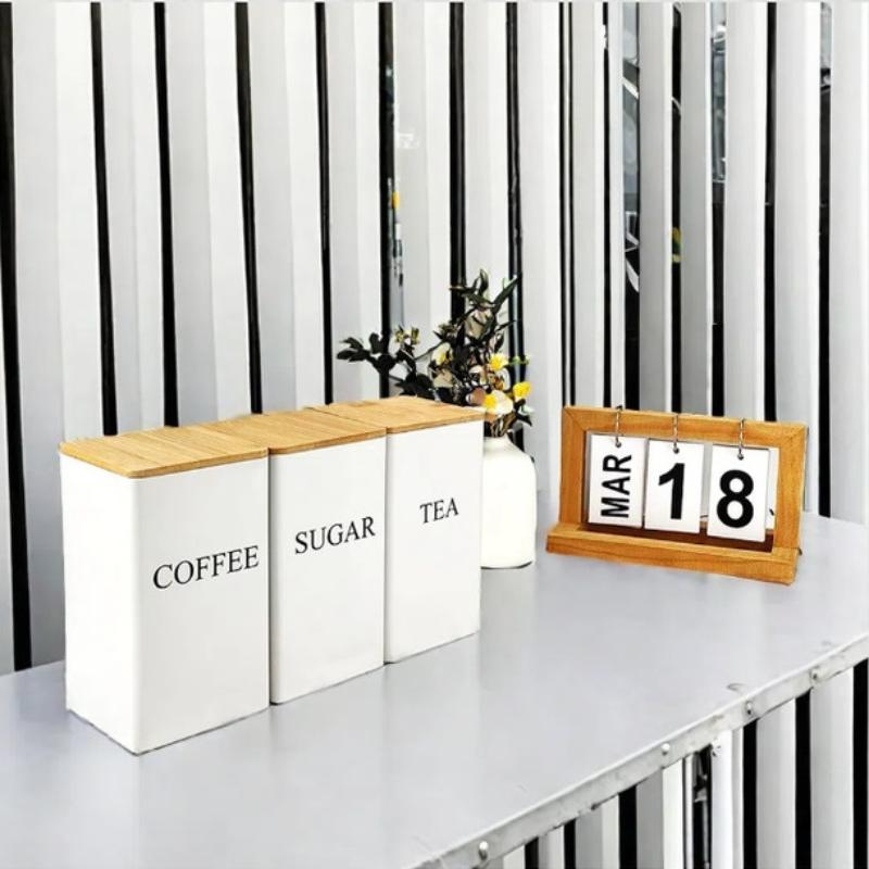 3 Stück 1L Kaffeebohnen Vorratsdosen Tee Zucker Vakuumversiegelte Gläser Eisen Vorratsdosen Hitze Küche Creme Dose Luftdichter Deckel