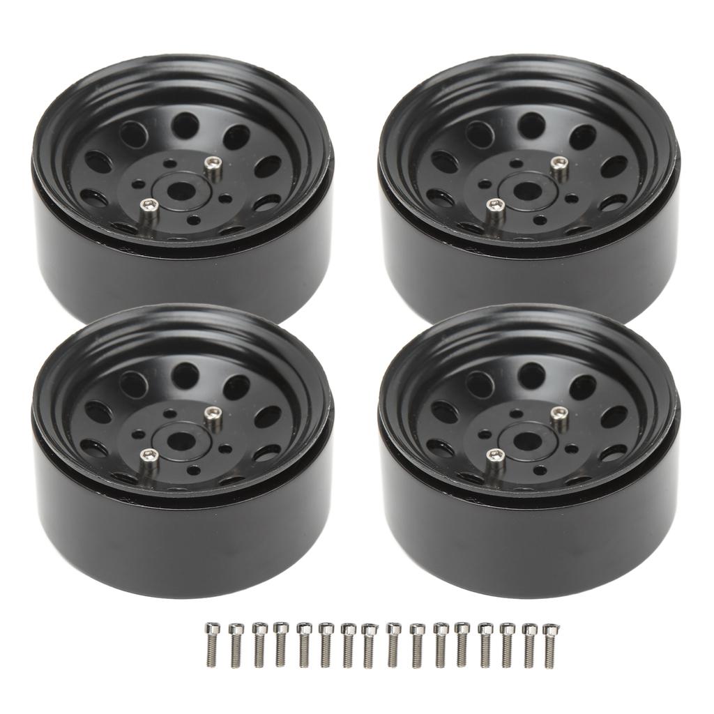 4PCS RC Beadlock Wheel Hub 1.9in Iron Wear Resistant Reusable RC Wheel Hub for Replacement Black