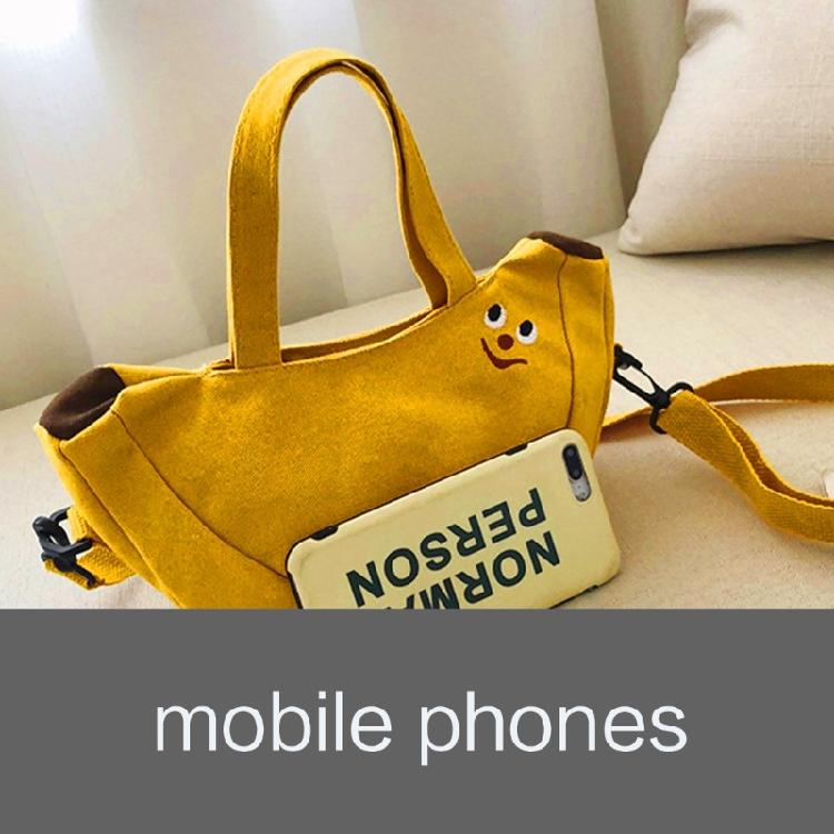 All-matching Canvas Handbag for Women Shoulder Bag Lovely Banana Crossbody Bag