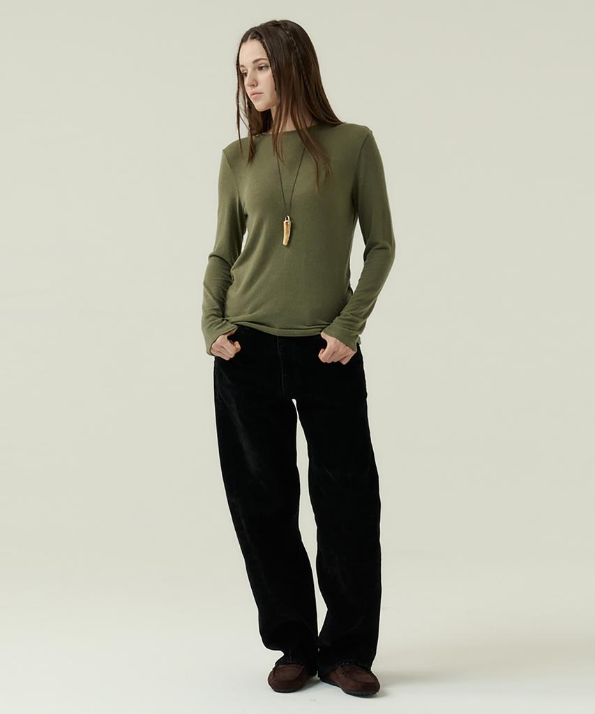 VOYONN Round Neck Woolrayon T-Shirt Green 914