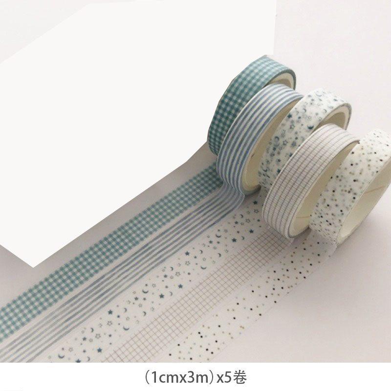 5rolls/box Hand Tent Tape Basic Girl Heart Color and Paper Tape