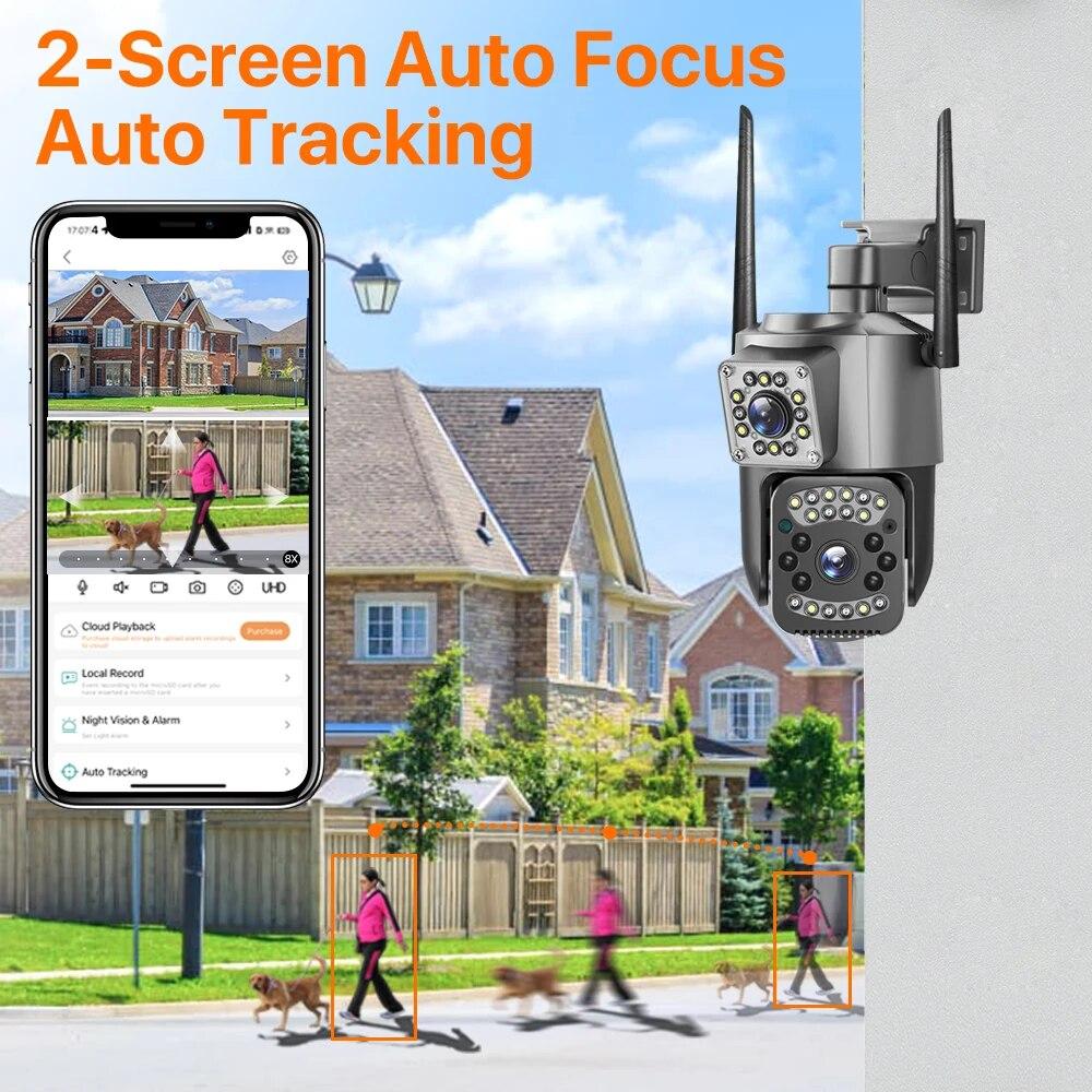 Wireless WIFI/4G Remote Waterproof Camera, Outdoor Home Intelligent High-definition Monitoring Camera, Dual Screen Monitor
