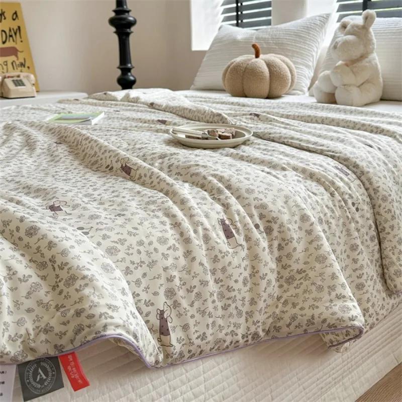 2025 new cool summer cool cold summer quilt ice silk air conditioner quilt adult single double cool silk thin quilt 110x150cm 1pcs