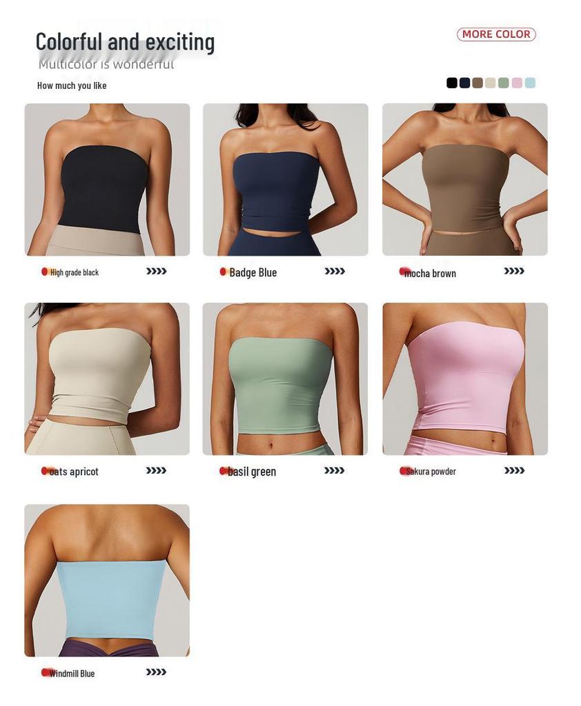Cross-Border Strapless Quick-Dry Sports Bra with Chest Pads – Breathable Outdoor Yoga Wear