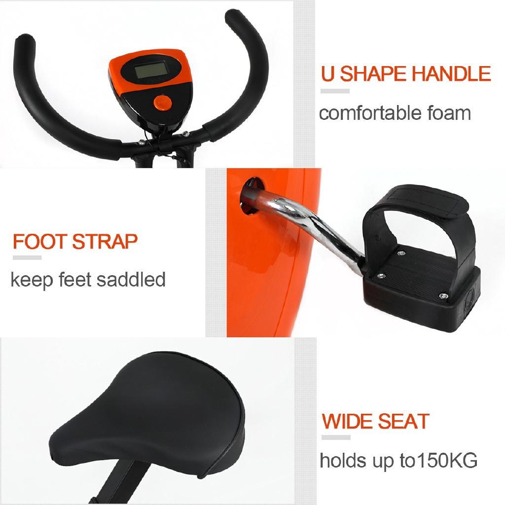 Pomarańczowo+Czarny Składany Rower Cardio Indoor z Wyświetlaczem LED Rower Dynamiczny Rower Treningowy Rower do Spinningu Sprzęt Treningowy 40*65*110cm