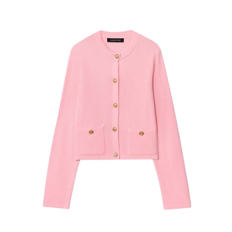 ZA New arrival Women's ZR Fashion Style Export Fashion Minimalist Gold Buckle Knitting Outwear 6427144