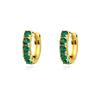 Zircon Hip Hop Hinged Hoop Earrings: Single Row Bling for Trendsetting Couples