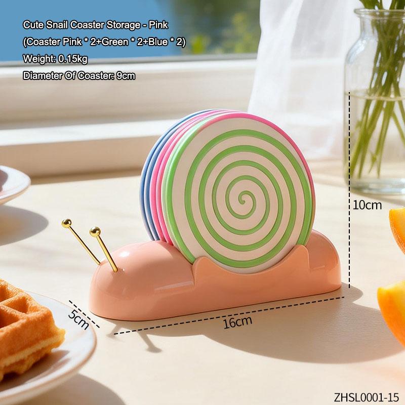 Cute Donut Heat Insulation Mat Creative Snail Coaster Rack Ornament Home Living Room Tea Table Dining Room Desktop Decor Gift